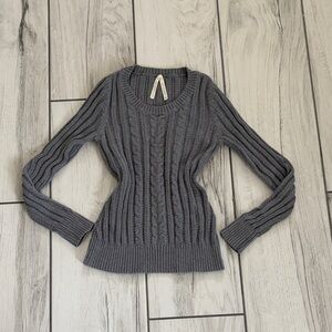 High Sierra Charcoal Cable Knit Sweater